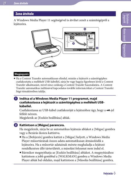 Sony NWZ-A847 - NWZ-A847 Istruzioni per l'uso Ungherese