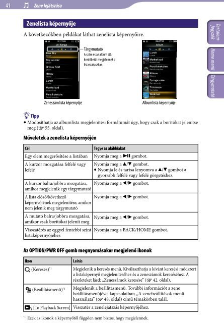 Sony NWZ-A847 - NWZ-A847 Istruzioni per l'uso Ungherese