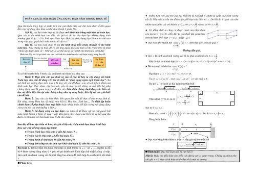 Kỹ năng giải bài toán trắc nghiệm thực tế - Ứng dụng đạo hàm - Ứng dụng hàm số lũy thừa - Hàm mũ và logarit - Khối đa diện - Khối tròn xoay Phương pháp tọa độ trong không gian - Nguyên hàm - tích phân