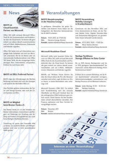 IT-Journal 3-11.indd - BASYS Bartsch EDV-Systeme GmbH