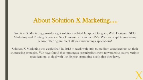 Solution X Marketing | Graphic Design San Jose