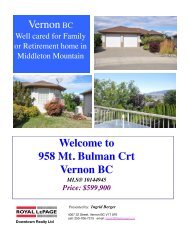 Brochure 958 Mt. Bulman Crt, Vernon BC