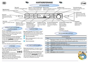 KitchenAid JT 369 SL - JT 369 SL NO (858736915890) Scheda programmi