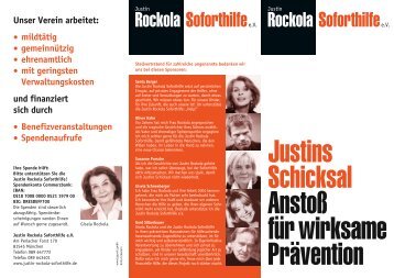 Info-Flyer der Justin-Rockola-Soforthilfe