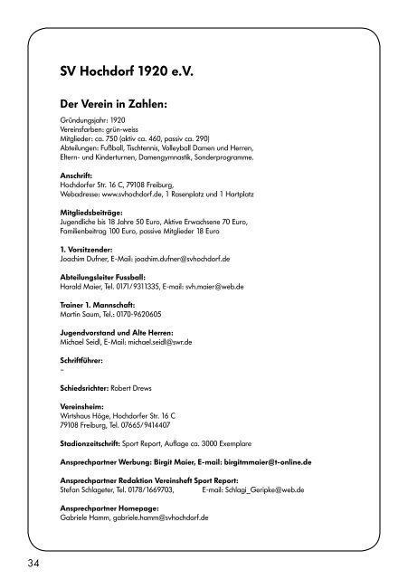 Sport Report - SV Hochdorf - Sonntag 05.11.2017