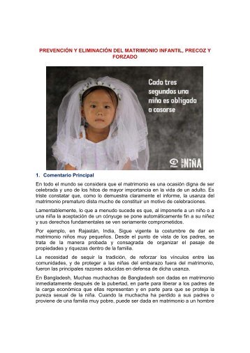 ELIMINACIÓN DEL MATRIMONIO INFANTIL