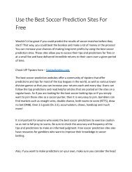 Use the Best Soccer Prediction Sites For Free
