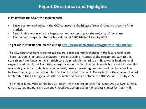 GCC Fresh Milk Market Share, Size and Forecast 2017-2022