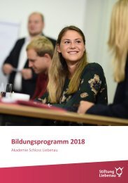Bildungsprogramm 2018 - Akademie Schloss Liebenau