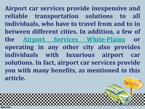 Benefits of Airport Services White-Plains
