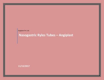 Nasogastric Ryles Tubes - Angiplast