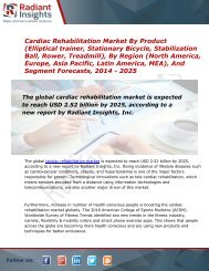 Cardiac Rehabilitation Market Size, Share, Trends, Analysis and Forecast Report to 2025:Radiant Insights, Inc