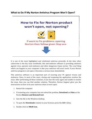 What to Do If My Norton Antivirus Program Won’t Open