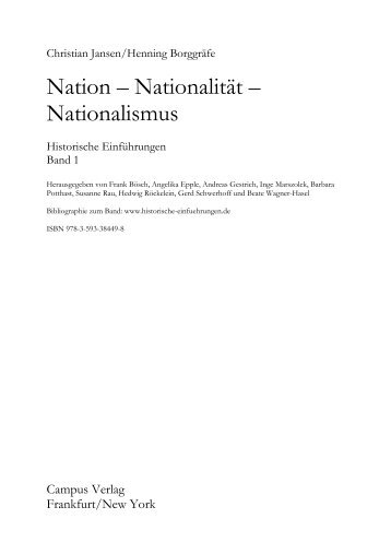 Nation – Nationalität – Nationalismus - Campus Verlag