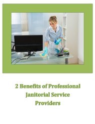 2 Benefits Of Professional Janitorial Service Providers