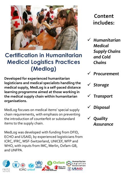 Humanitarian Logistics  Brochure 2017-18