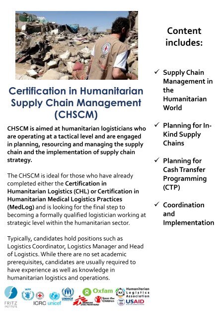 Humanitarian Logistics  Brochure 2017-18