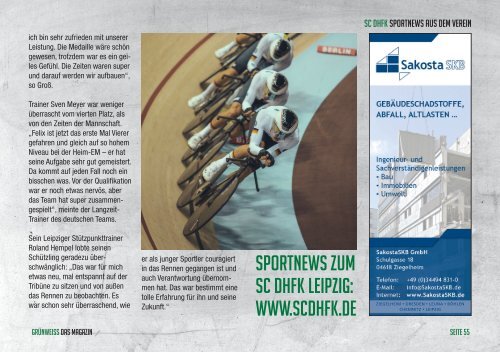 GRÜNWEISS - das Magazin der SC DHfK Handballer - Saison 2017/18 