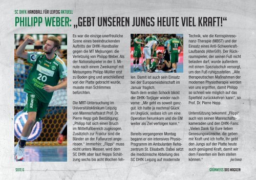 GRÜNWEISS - das Magazin der SC DHfK Handballer - Saison 2017/18 