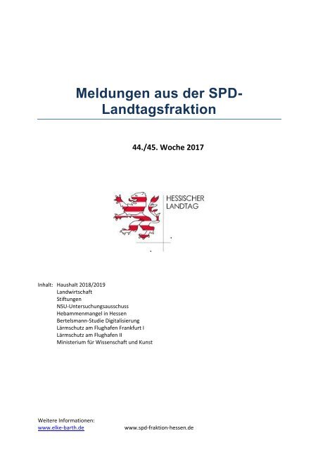 Meldungen aus der SPD-Landtagsfraktion (2)