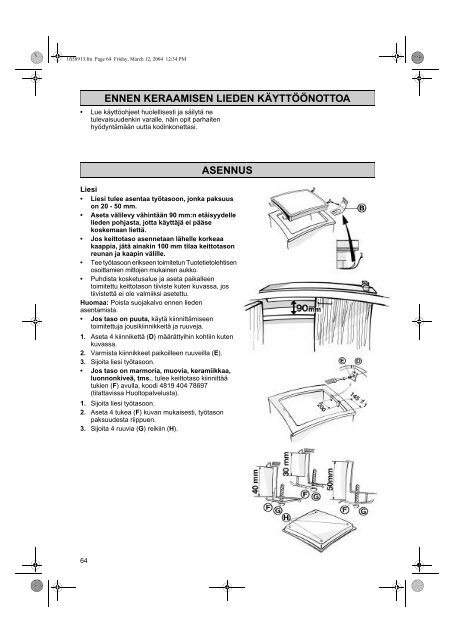 KitchenAid HOB 445/S - HOB 445/S FI (854146816000) Mode d'emploi