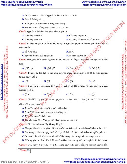 120 bài tập - Chương Cấu tạo nguyên tử - Có lời giải chi tiết (GoodRead2017)