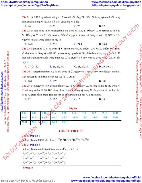 120 bài tập - Chương Cấu tạo nguyên tử - Có lời giải chi tiết (GoodRead2017)