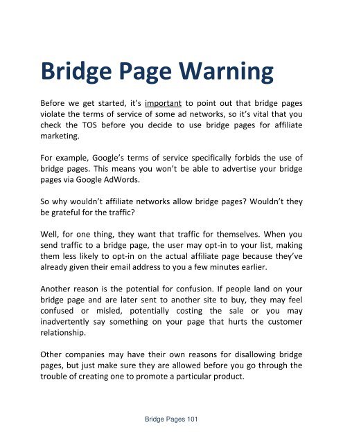 Bridge Pages Guide - What Are Bridge Pages
