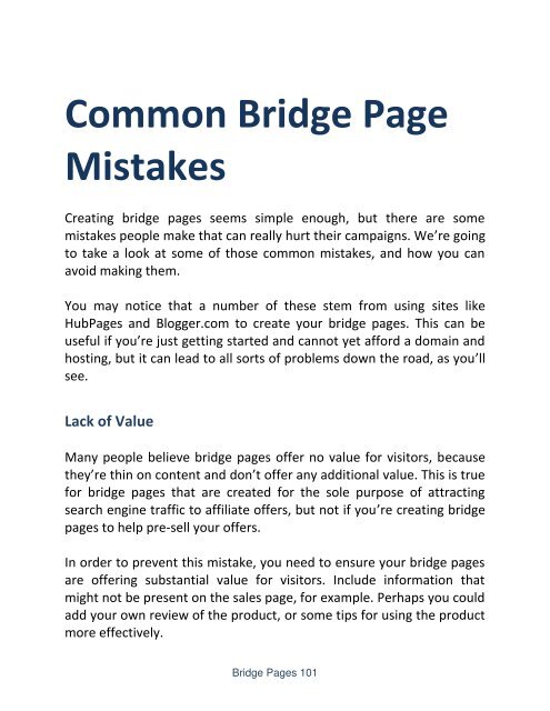 Bridge Pages Guide - What Are Bridge Pages