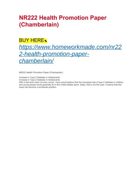 NR222 Health Promotion Paper (Chamberlain)