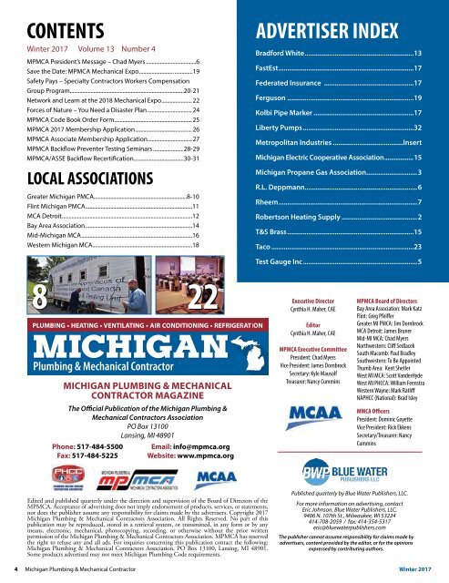 Michigan Plumbing & Mechanical Contractor Winter 2017