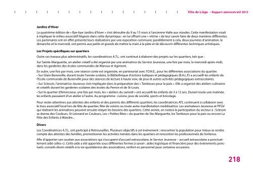 Rapport administratif 2013