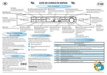 KitchenAid JT 368 BL - JT 368 BL ES (858736899490) Scheda programmi