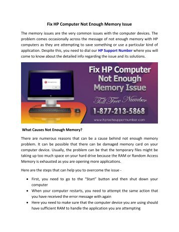 Fix HP Computer Not Enough Memory Issue