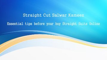 The Essential Guide to Straight Cut Salwars