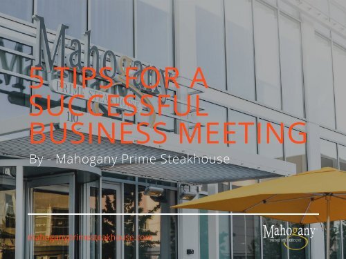 5 Tips for a successful business meeting