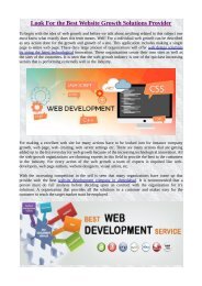 Look For the Best Website Growth Solutions Provider