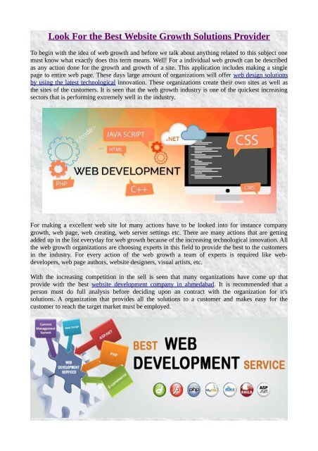 Look For the Best Website Growth Solutions Provider