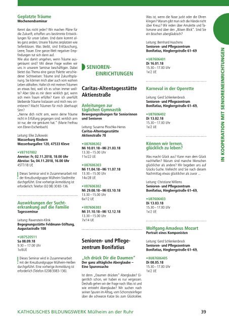 Mülheim-Oberhausen @KEFB Bistum Essen Programm 2018