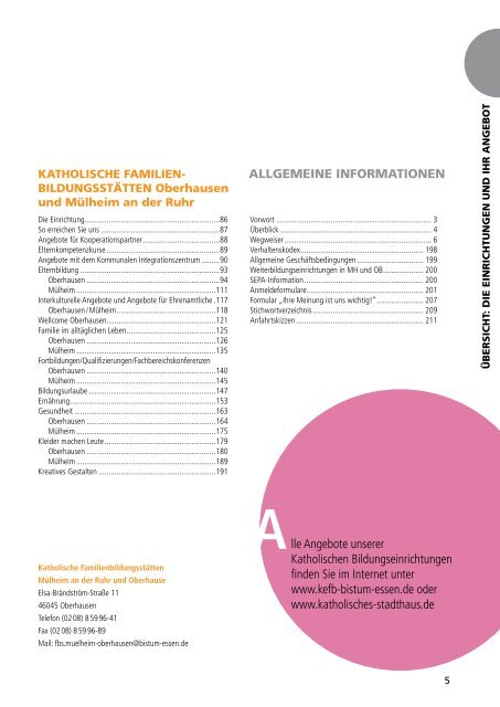 Mülheim-Oberhausen @KEFB Bistum Essen Programm 2018