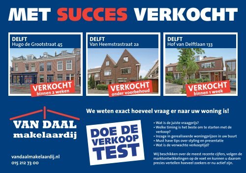 Van Daal makelaardij, succesvol verkocht in Delft!