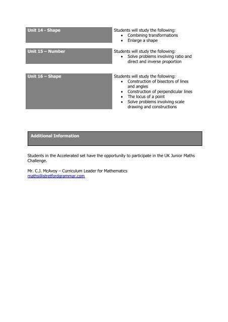 OLDYear 8 Curriculum Information Booklet 2017-2018