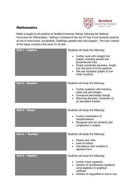 Year 9 Curriculum Information Booklet 2017-2018