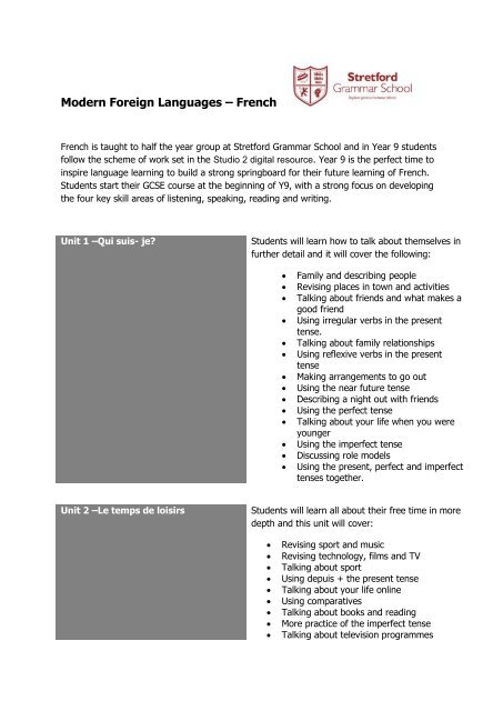 Year 9 Curriculum Information Booklet 2017-2018