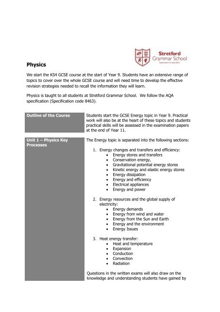 Year 9 Curriculum Information Booklet 2017-2018