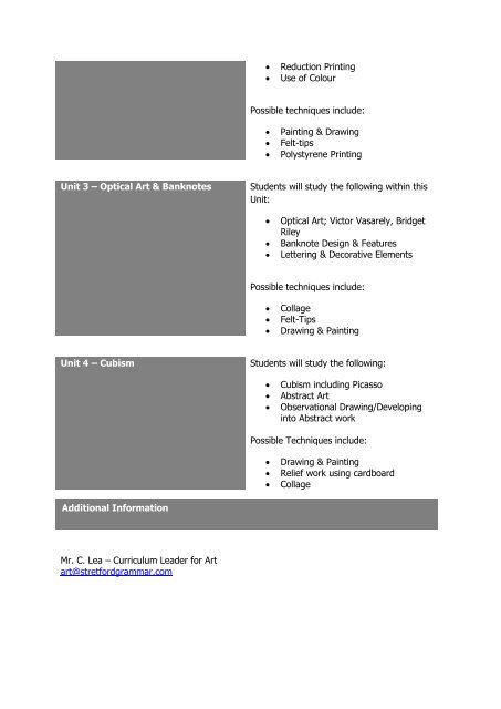 Year 9 Curriculum Information Booklet 2017-2018