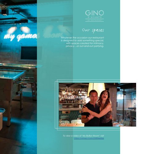 Gino D'Acamapo My Restaurant Liverpool - My Event Space Brochure
