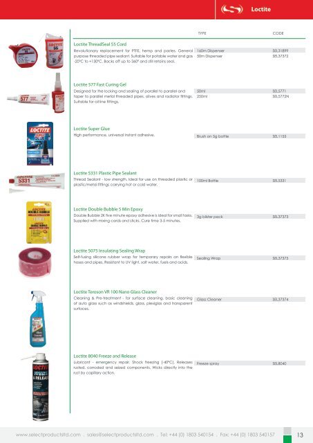 Select Products Catalogue