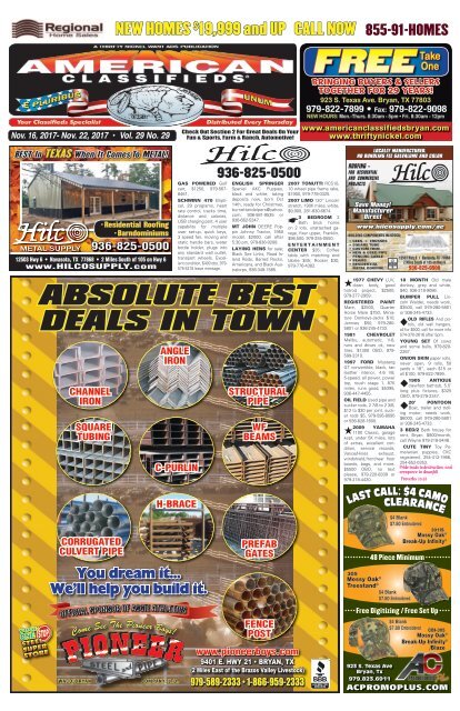 American Classifieds Nov. 16th Edition Bryan/College Station