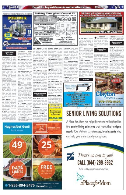 American Classifieds Nov. 16th Edition Bryan/College Station